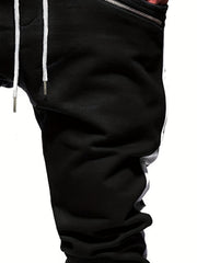 Men's Zipper Pocket Joggers Casual Loose Fit Pants