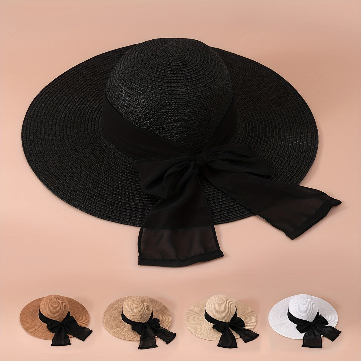 Sun Hat Wide Brim UV Protection Straw Hat Classic Floppy Beach Hats For Women