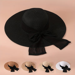 Sun Hat Wide Brim UV Protection Straw Hat Classic Floppy Beach Hats For Women