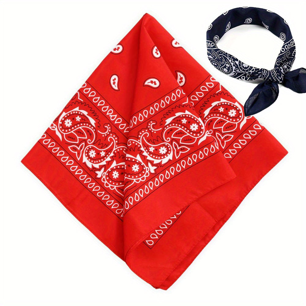 Paisley Print Bandana Neckerchief Hip Hop Cowboy Hankies Head Wrap