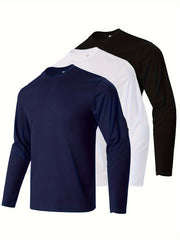 Men's Solid Long Sleeve T-Shirt Quick Dry Moisture Wicking