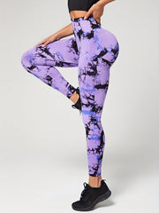 Tie Dye Sports Seamless High Waist Yoga Leggings