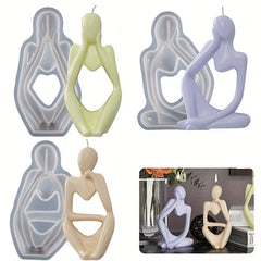 3Pcs Human Silicone Resin Mold Craft DIY Candle Mould Epoxy Casting Molds