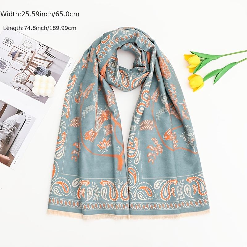 Cashmere Shawl Poncho Bird Pattern Winter Women Shawl Wrap Long