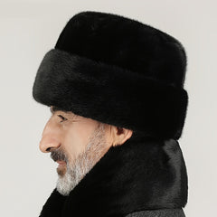 Faux Mink Winter Hat for Men, Warm Ear Protection Hat
