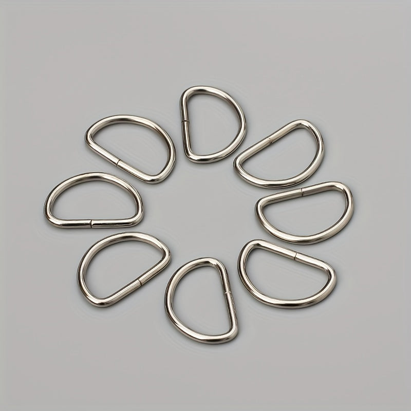 100pcs DIY Clothing Metal D-ring Accessories Silver D Buckle