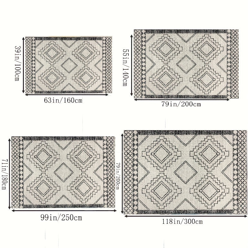 Moroccan Bohemian Rustic Geometric Area Rug for Home