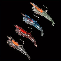 16pcs 3g Soft Shrimp Fishing Lures Sharp Hooks Bionic Fishing Lures