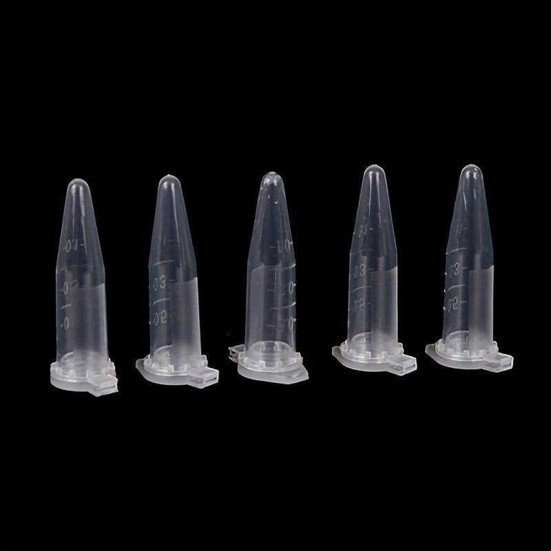 50pcs 0.5ml Clear Micro Plastic Test Tubes with Snap Caps