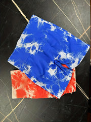2pcs Tie Dye Shorts High Waist Stretch Yoga Running Shorts