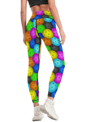 Colorful Print Yoga Leggings High Waist Tummy Control Sports Running Leggings
