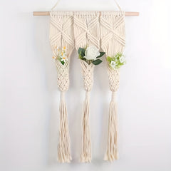 Macame Tassel Tapestry Flower Basket Plant Coat Hanger Wall Pendant