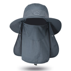 Sun Protection Bucket Hat With Removable Face Mask