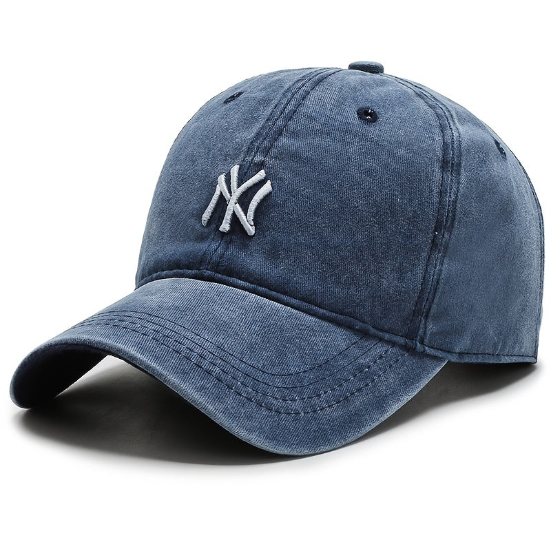 Vintage Embroidered Football Baseball Cap Unisex Denim Hat