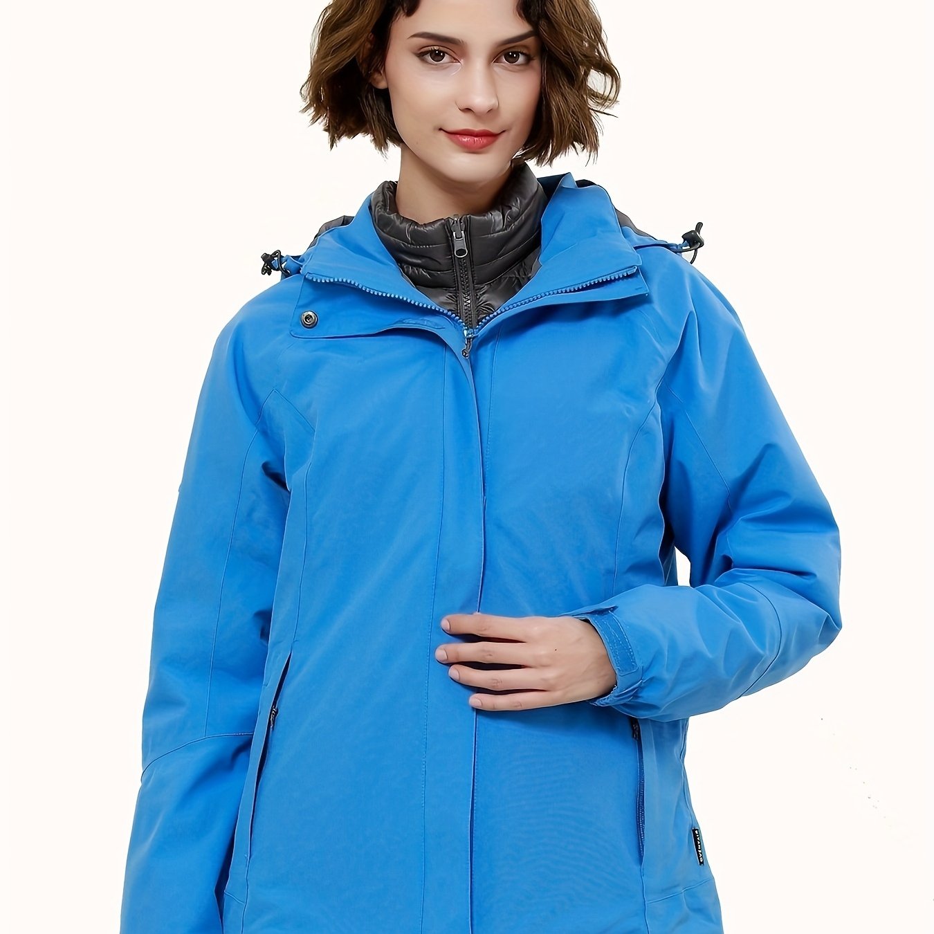 3-in-1 Winter Ski Jacket Women's Thermal Hooded Windproof Coat