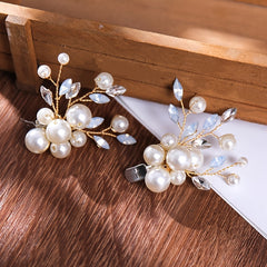 Faux Pearl Leaves Shoes Clip Shoe Buckle Rhinestone Wedding Party Brooch Charms