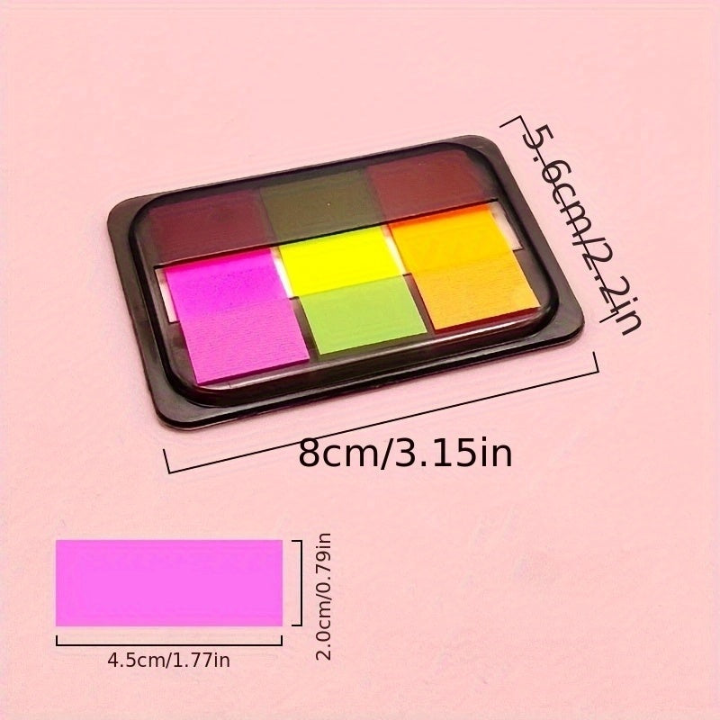 Extractable Sticky Notes, 5 Strip Label Stickers, Fluorescent Index Stickers