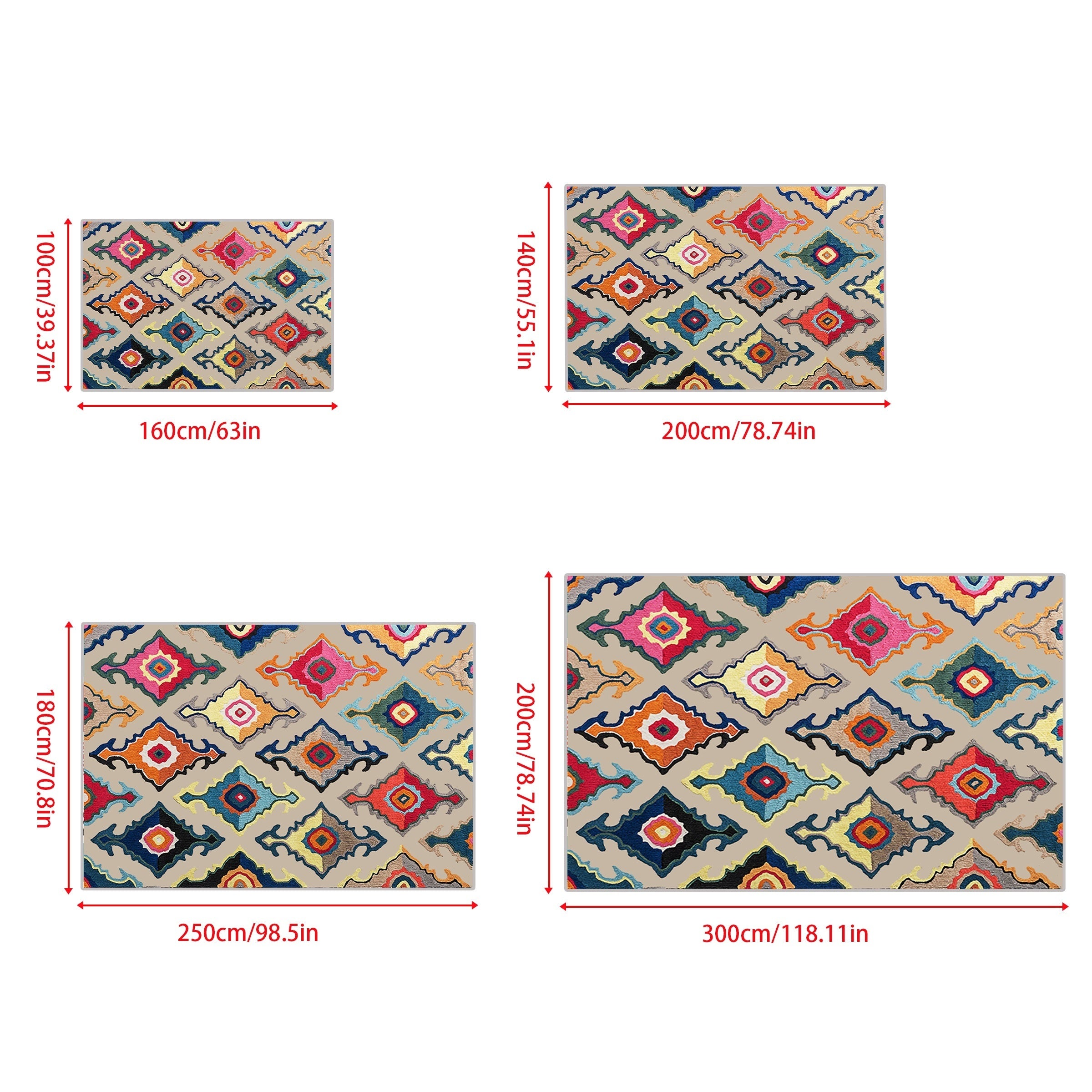 Fluffy Moroccan Carpet Floor Mat Soft Non Slip Area Rugs Living Room Bedroom