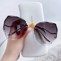 Gradient Lens Sunglasses Polygon Frame UV Protection