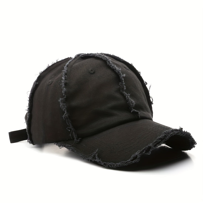 Shredded Denim Baseball Cap for Outdoor Sports