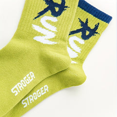 5 Pairs Boys Letter Pattern Crew Socks Cotton Blend Casual Style