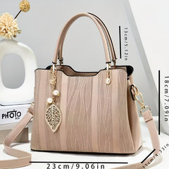 Fashionable Women's Tote Bag Large Capacity PU Shoulder Purse