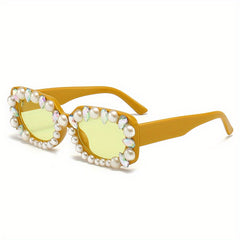 Diamond & Pearl Decorated Street Sunglasses UV400