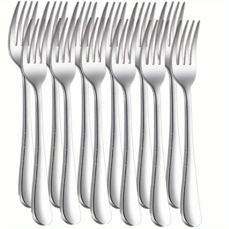 12 Piece Dinner Forks Silverware Set Stainless Steel Dishwasher Safe