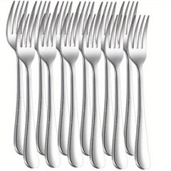 12 Piece Dinner Forks Silverware Set Stainless Steel Dishwasher Safe