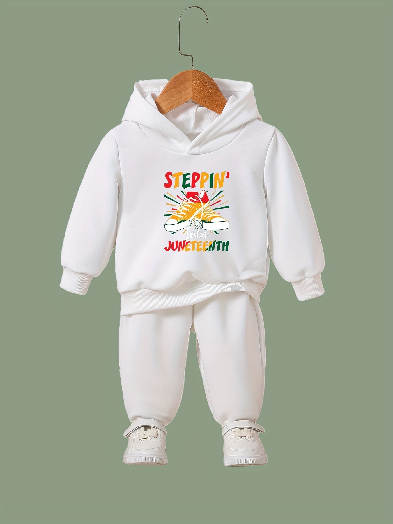 Shoes Print 2pc Hoodie Jogger Set Girls Sports