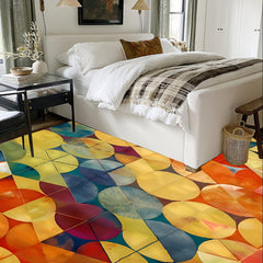 Colorful Christmas Area Rug Plaid Festive Print Holiday Rug Washable