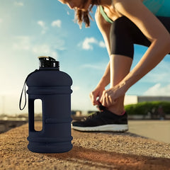 Portable 2.2L Matte Plastic Water Bottle Leakproof Outdoor Fitness Sports