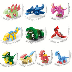 Uchoah 10 in 1 Mini Dinosaur Building Block Set Christmas Gift Assembly Toys