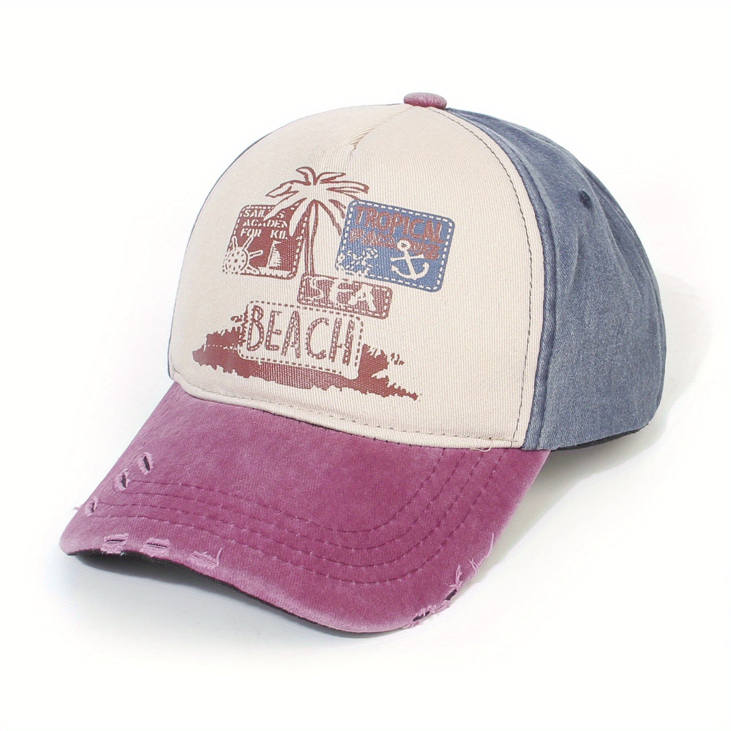 Summer Sun Beach Baseball Cap Women Casual Washed Distressed Sports Hat