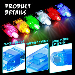 6 Colors LED Kids Party Finger Lights Light Up Ring Toys Halloween Rave