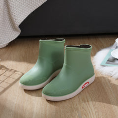 Waterproof Short Calf Slip On Rain Boots Women's Footwear
