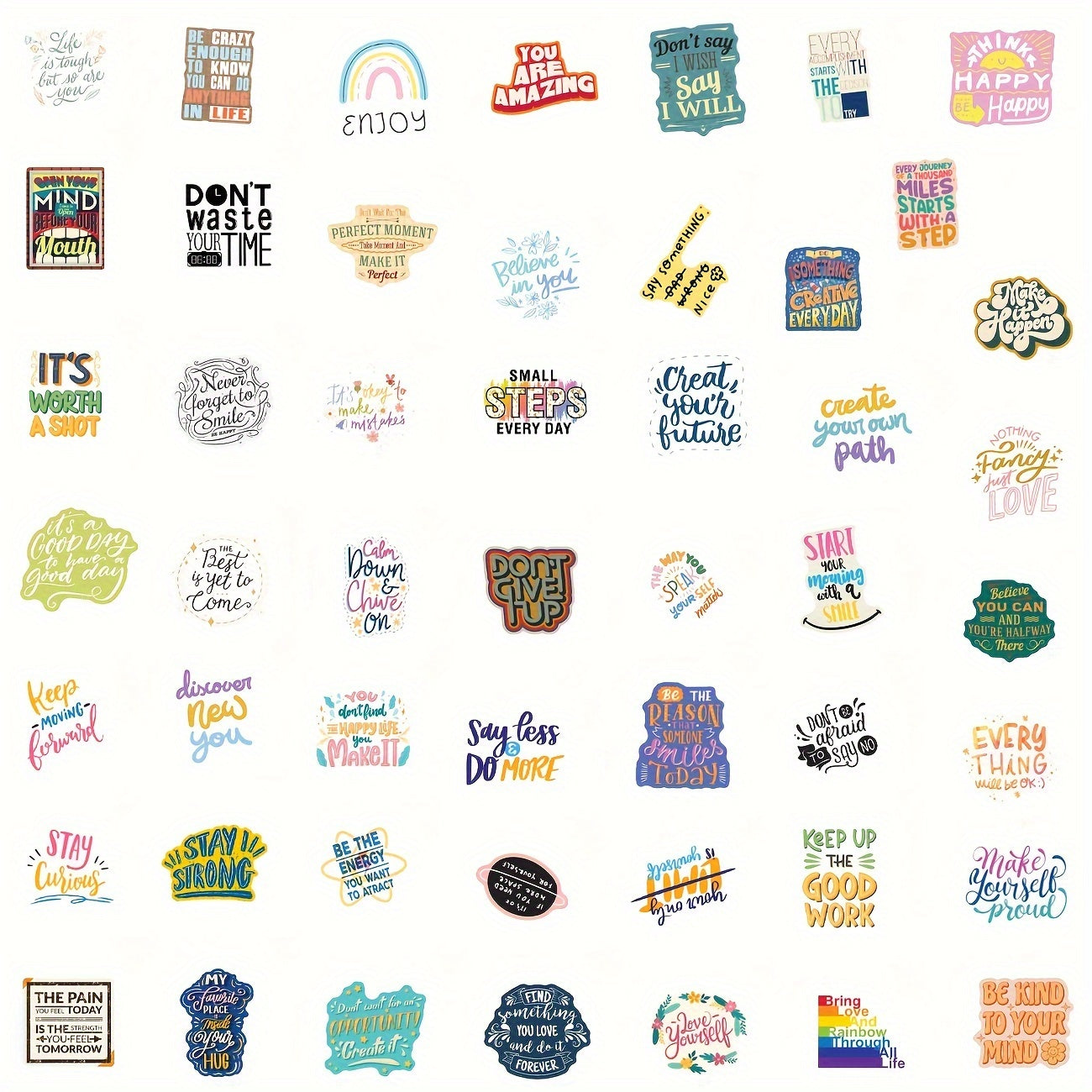 100pcs Motivational Quote Stickers for Teens, Laptop, Water Bottle, Luggage