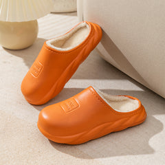 Warm Fleece Slippers Waterproof House Shoes Couple Plush Sandals Winter