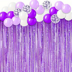 109pcs Purple Sequin Latex Balloon Set Holiday Gathering Shooting Props