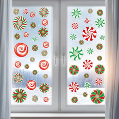 81pcs Christmas Red Green Candy Window Stickers