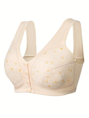 3 Pack Plus Size Bra Set Women's Plus Floral Print Comfort Bralette