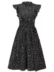 Women's Chiffon Floral Print Ruffle A-line Sundress