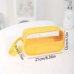 Clear Makeup Bag With Handle PVC Toiletry Organizer Carry Pouch
