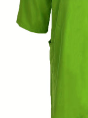 Solid Half Sleeve Maxi Dress With Pockets