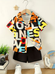 Baby Boy Hawaiian Outfit Short Sleeve Shirt & Shorts Set For Summer
