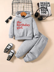 Toddler Baby Sweatshirt Set THE BIRTHDAY GIRL Print Outfit