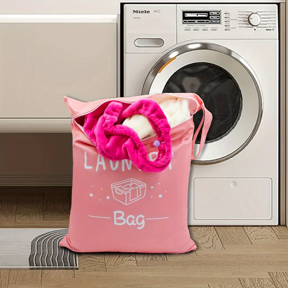2pcs Large Travel Laundry Bag Wet Dry Washable Dirty Clothes Drawstring Bag