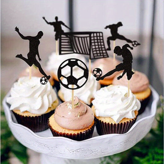 12pcs Soccer Figure Cake Topper Cupcake Decoration