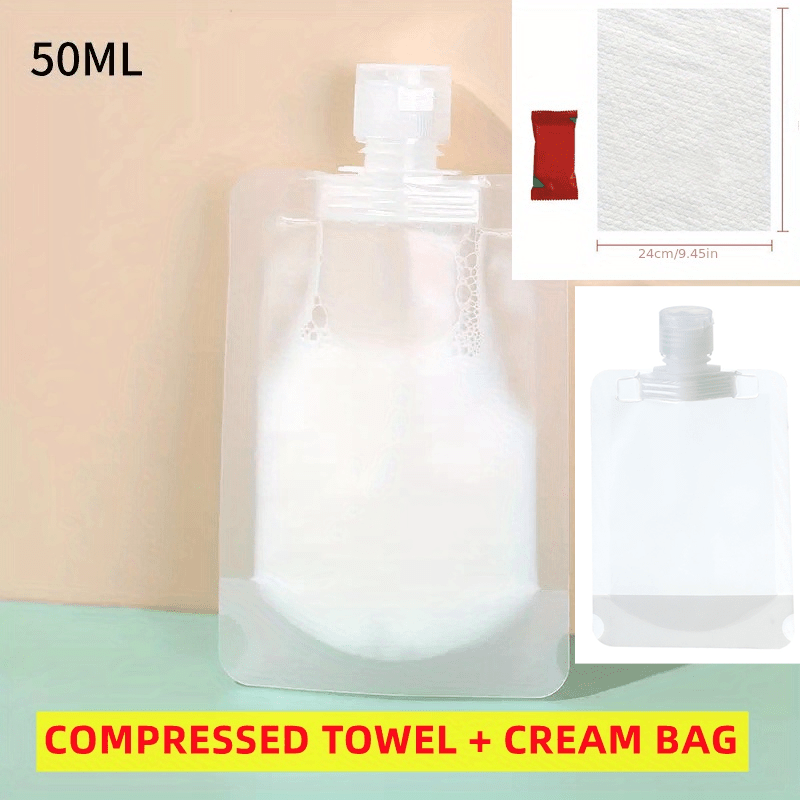 3pcs Skin Care Sub Packing Bottle Set with Compressed Towel