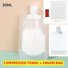 3pcs Skin Care Sub Packing Bottle Set with Compressed Towel
